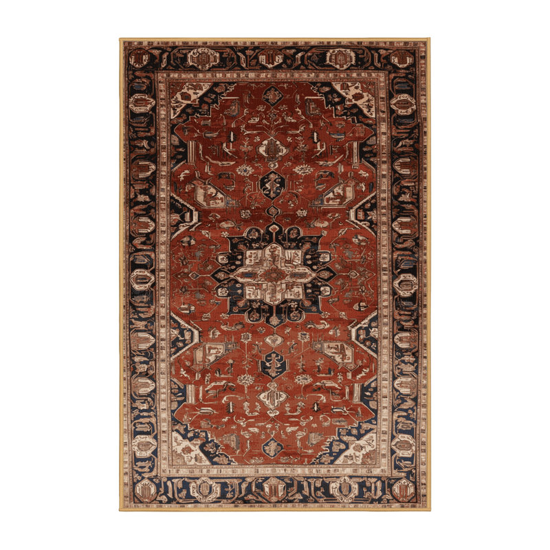 Tapis brun lavable à la machine, Rectangulaire 8 pi x 10 pi