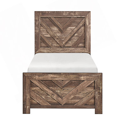 Rustic Contemporary Twin Size Panel Bed