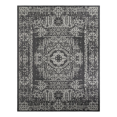 Cowart Oriental Charcoal Gray Indoor/Outdoor Area Rug
