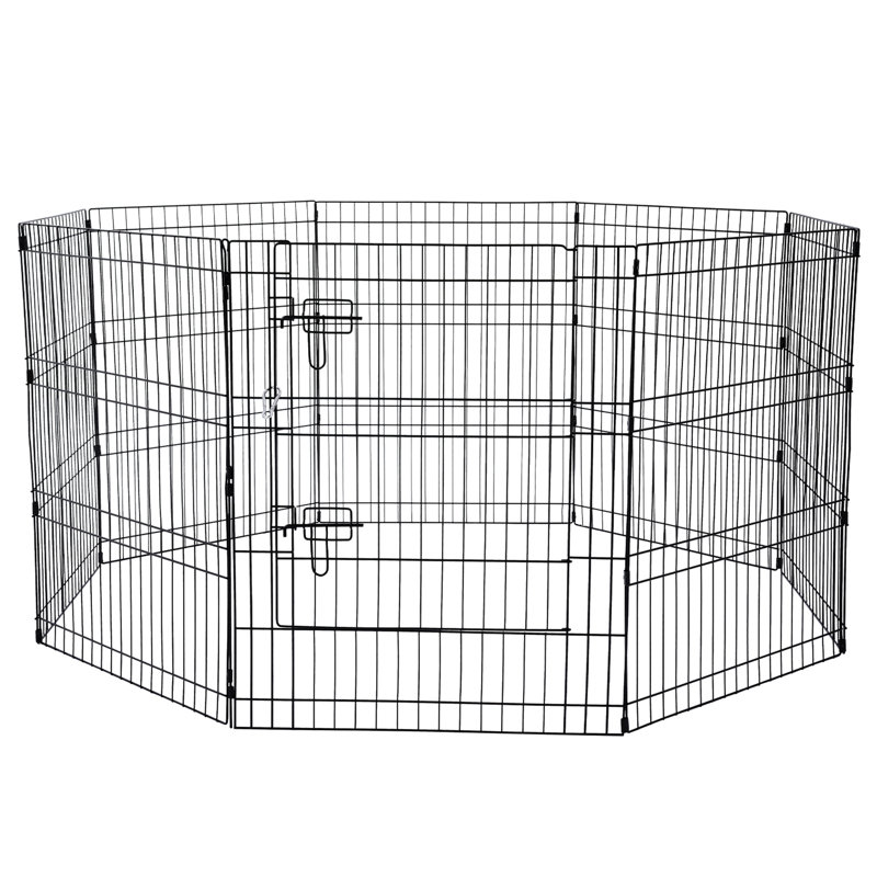 8 enclos d'exercice pour 8 chiens de 30 po avec couvercle, forme octogonale de 24 po pour les chiens de taille moyenne et les petits animaux de compagnie, matériau facile à égratigner 600d, coussin pliable de mécanisme de prévention de l'évasion, animaux de compagnie tels que cochons d'Inde,