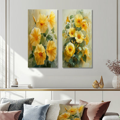 Yellow Green Sun Morning Glory I – Nature 2 Piece Metal Wall Art Print