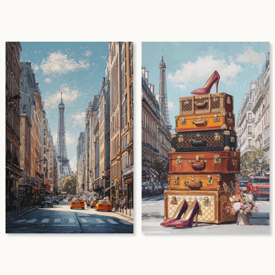 Paris Streets Galore Set Canvas Print Glam Wall Art by Art Remedy, Gallery Wrapped, 24 x 36