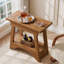 Table de bout en bois massif à 2 niveaux, table d'appoint rustique pour salon, chambre à coucher, brun-764230697