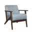 Fauteuil d'appoint classique classique gris avec structure en noyer foncé et revêtement en velours-720154901