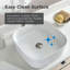 Gerber Cymira 16 po Lavabo de salle de bain doux carré, lavabo en céramique en argile réfractaire émaillée blanche au-dessus du comptoir, cuve d'évier moderne transitionnelle