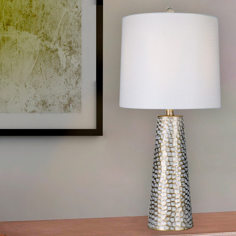 Lampe de table 25 po Delphi, Or/gris