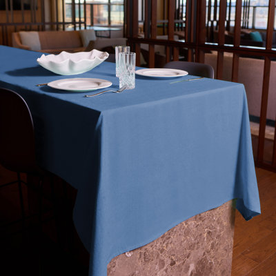 Charleston Woven Cotton Rich Tablecloth  60"x102" In Ash Blue