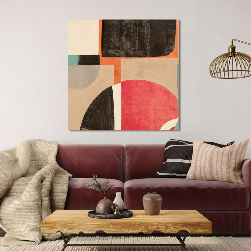 Abstract And Geometric Painting: Pale Summer II - Wrapped Canvas Print, 70cm H x 70cm W
