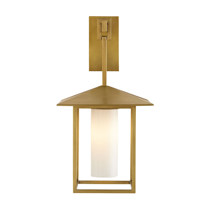 1 - Light Dimmable Armed Sconce, Antique Brass