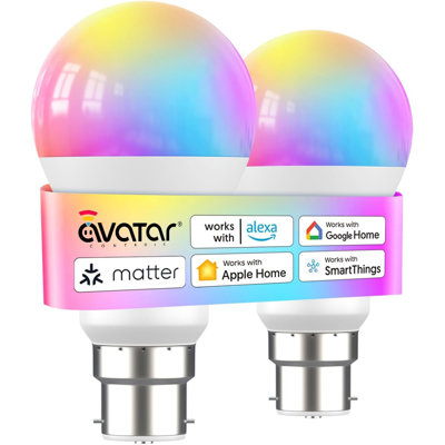 B22 Matter over WiFi Smart Bulb 2-Pack