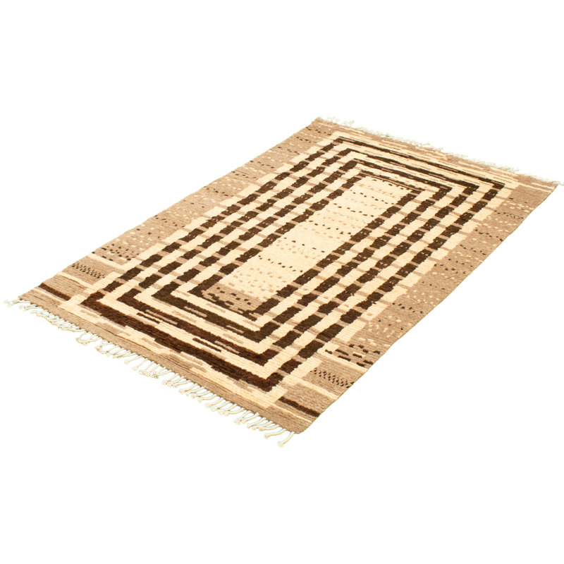 Tapis marocain en laine nouée à la main de style nouvel âge pako 4 pi 10 po x 8 pi 1 po