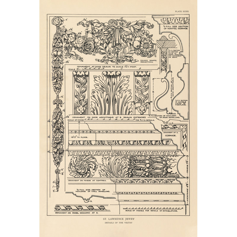 «English Renaissance XIII» par Wild Apple Portfolio - impression sur toile tendue, Toile tendue, Non