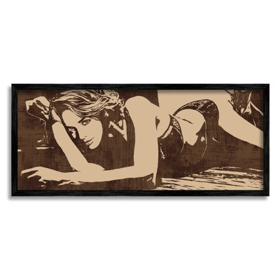 " Alluring Female Resting Seductive Face Sepia Tone "
