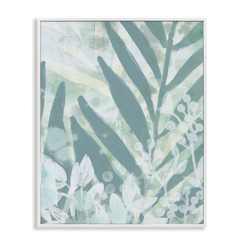 Modernes Splatter Palms June Erica Vess bg-049, Estampe numérique encadrée blanc bord de mer, H 20 po x l 16 po