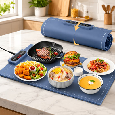 Rollable Silicone Electric Food Warming Mat with 3 Heat Settings for Buffet Service and Family Meals