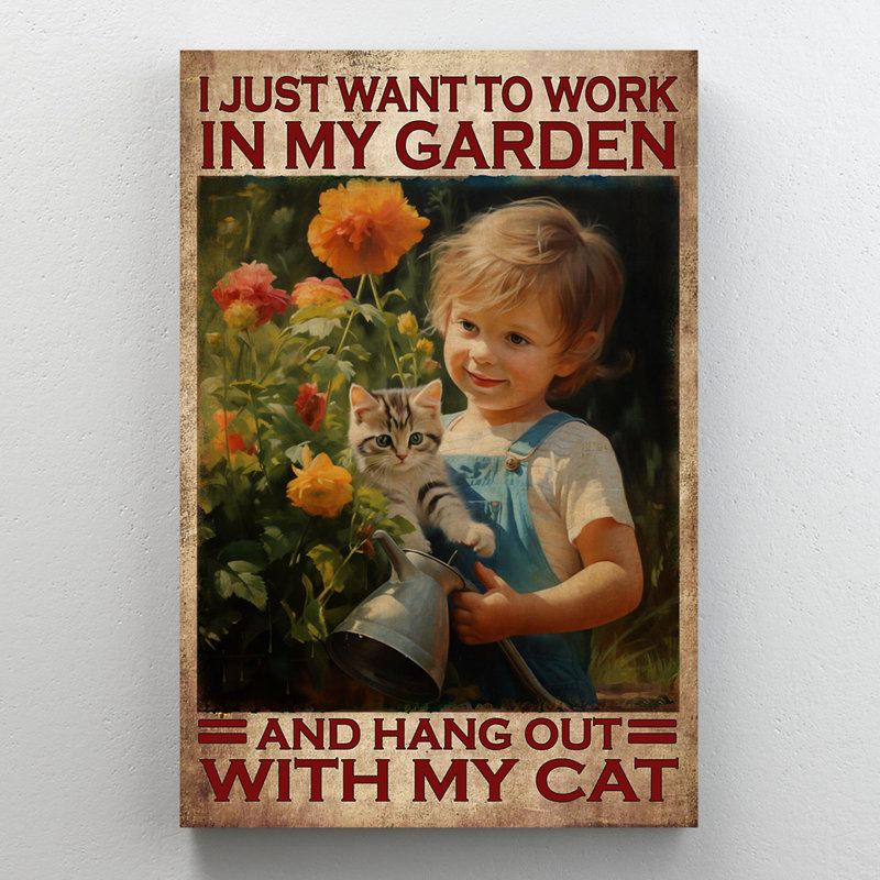«I Just Want To Work In My Garden», reproduction d'art graphique sur toile tendue 1 pièce, H 36 po x l 24 po x P 1,25 po
