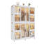 Organisateur de garde-robe portatif avec 12 portes magnétiques, 12 cubes, 2 tringles de suspension et 16 cintres pour un rangement efficace des vêtements