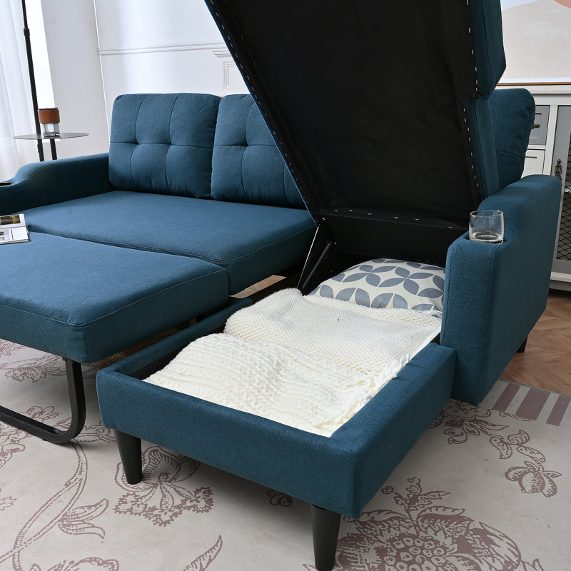 Sofa, Blue Fabric