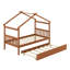 Lit en bois de pin massif avec lit gigogne-528272312
