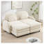 Canapé modulaire 2 places en tissu avec repose-pieds, dossier incurvé et coussins lombaires Teddy-668017211