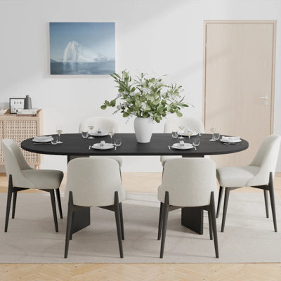 Double Pedestal Dining Table Sets With Upholstered Dining Chairs