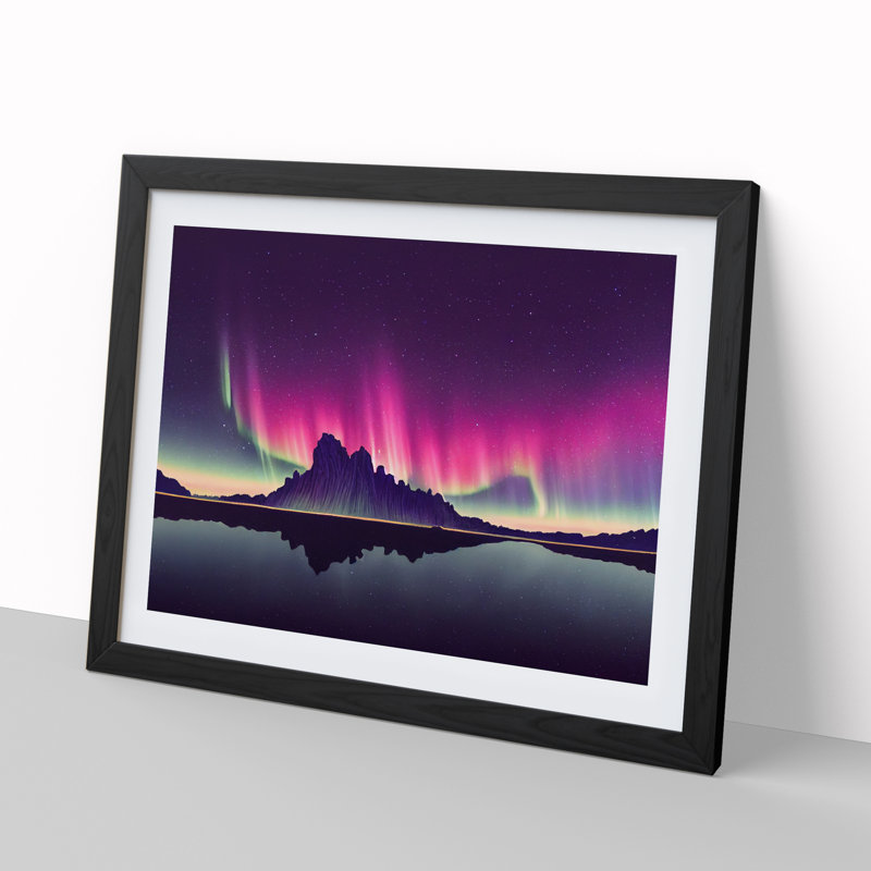 The Grand Northern Lights - Single Picture Frame Print, Black, 25cm H x 34cm W
