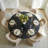 6 - Person Dining Table Sets With Round Table & 6 Upholstered Chenille Chairs-124881792-124881791