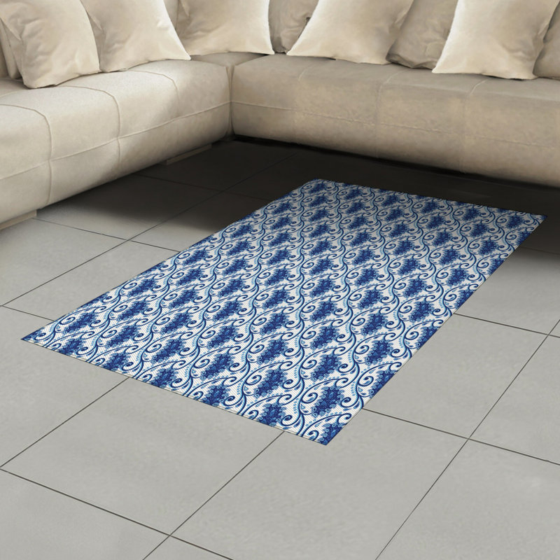 Paisley High Density Long Fiber Poly Threads Decorative Area Rug Carpet, Rectangle 4' x 5'8"