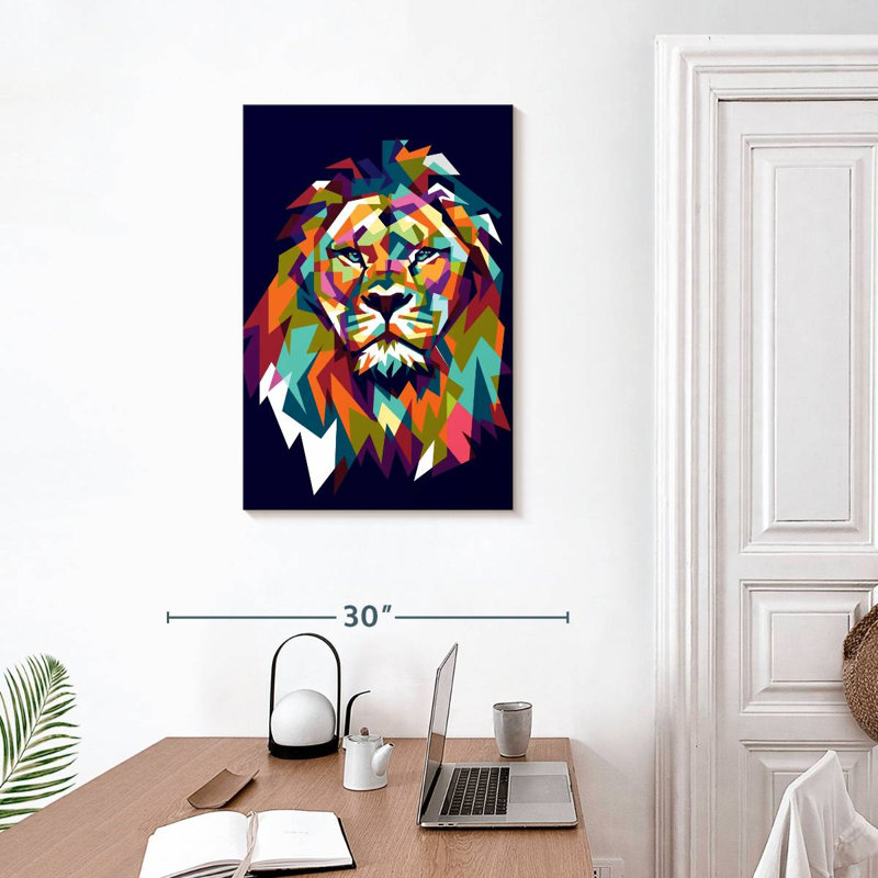 Brampt Lion Head Mosaic, 30" H x 20" W