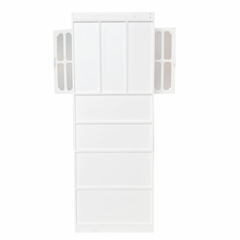 Bureau d'ordinateur d'angle en L pour bureau à domicile ou bureau d'étude, table d'étude de style moderne avec tiroirs, bibliothèque et huche, conception en L 2 en 1, grand espace de travail, blanc