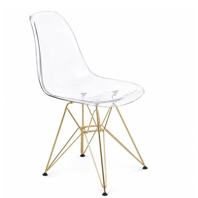 Chaise de salle à manger Northfleet, Simple, Doré, Transparent