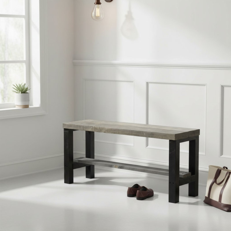 Banc d'entrée de style rustique, Gris / Noir