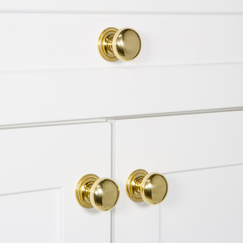 Fifth Avenue Cabinet Knob, Polished Brass