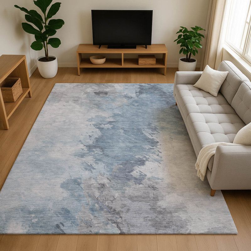 Premium Machine Washable Slesnick AMF1675 Abstract Rug, Rectangle 10' x 14'