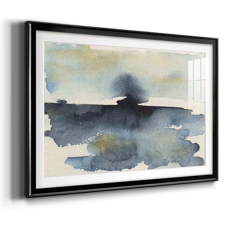 Impression Upheval II encadrée avec cadre biseauté et verre, Noir, H 15 po x l 21 po x P 1,5 po