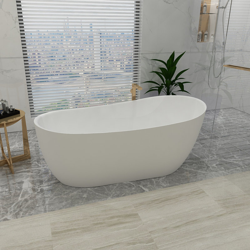 67 inch Freestanding Solid Surface Soaking Bathtub