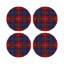Christmas Tartan Red Vegan Leather Round Pebble Placemat-1720614194
