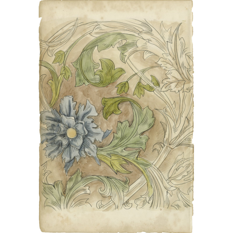 Étude de motif floral IV, H 12 po x l 8 po x P 1,25 po