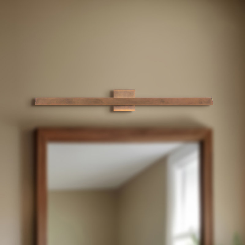 Galleria 15-in Brass dimmable LED Wall Sconce, Antique Brass, 37-in