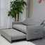 Lit escamotable avec revêtement en velours, 2 poches latérales et coussins, dossier réglable, gris pour le salon, espace de couchage convertible maison, matériel et centre de villégiature