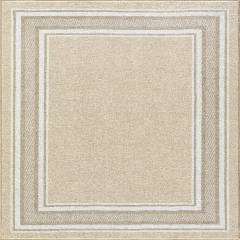 Tapis beige Avigail, Carré 2 pi 7 po