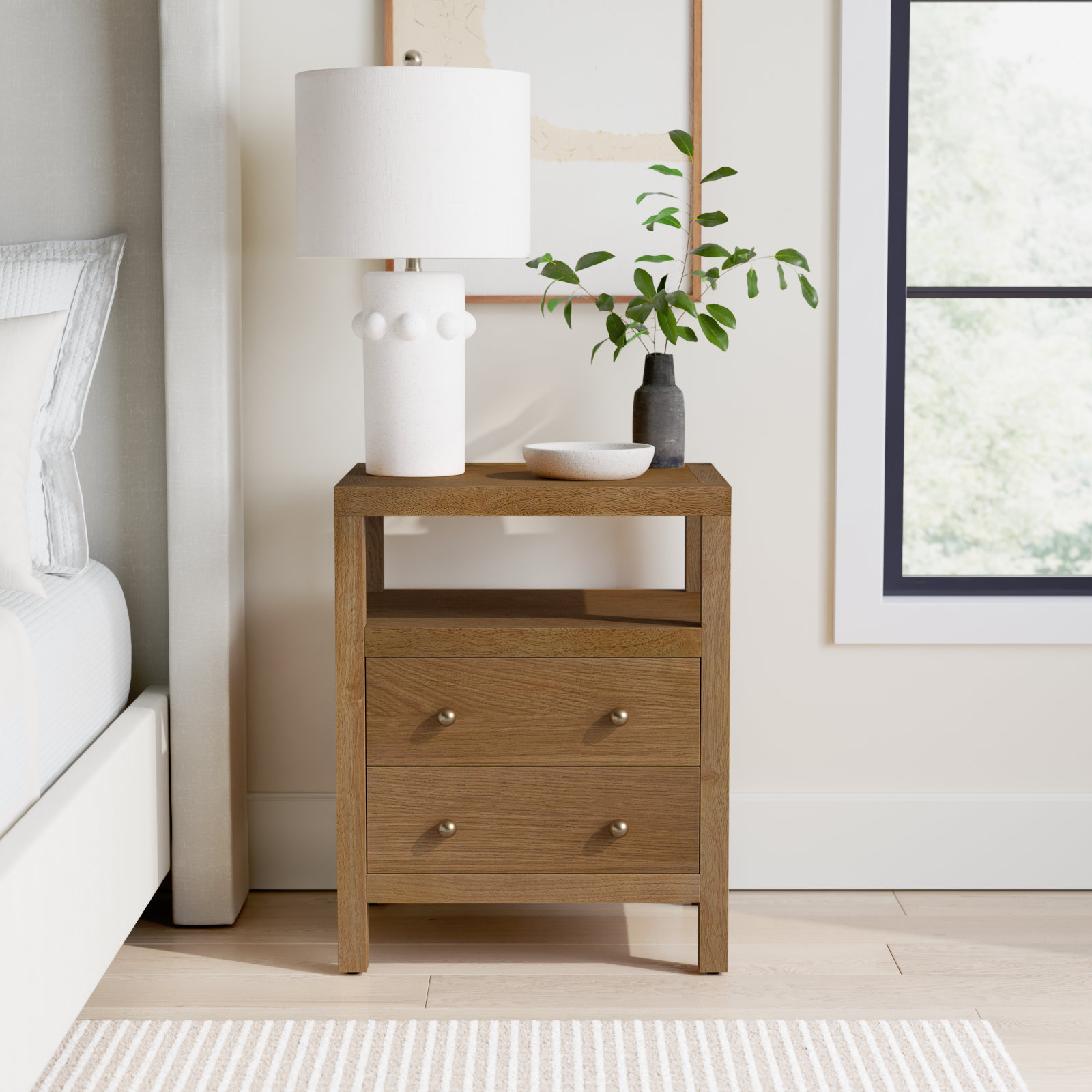 Celine 21" Acacia Nightstand, Natural
