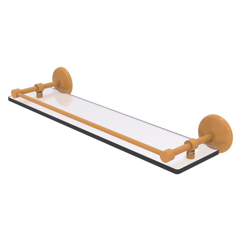 Tablette en verre trempé Yae Carlo, H 3 po x l 22 po x P 5 po, Jaune doré