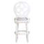 Tabouret de bar en bois blanc à haut dossier de 31 po avec siège pivotant et rond, retour à 180 degrés, pieds tournés, rembourré, repose-pieds pour restaurant en blanc, siège confortable automatique sur bois robuste,