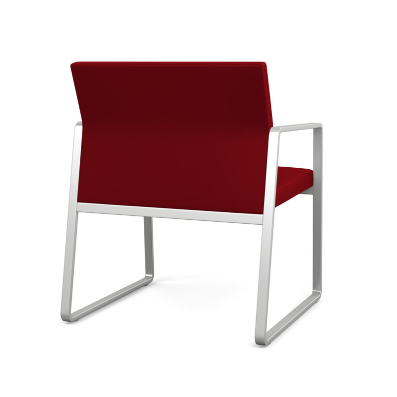 Chaise d'invité surdimensionnée Gansett, Argent, Vinyle Patriot Plus Bordeaux