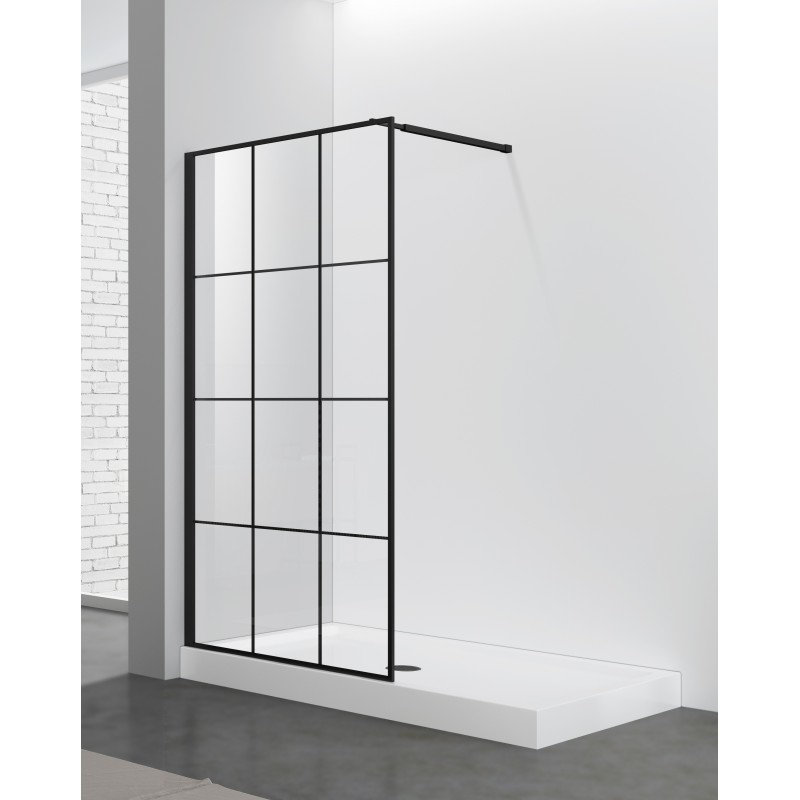 80 in. H Frameless Fixed Glass Panel with Clear Glass