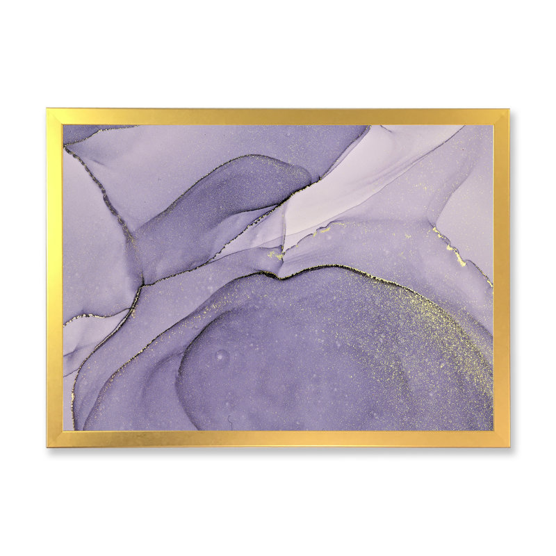 «Mauve et gris», impression sur toile, H 16 po x l 32 po x P 1 po, Encadrement doré