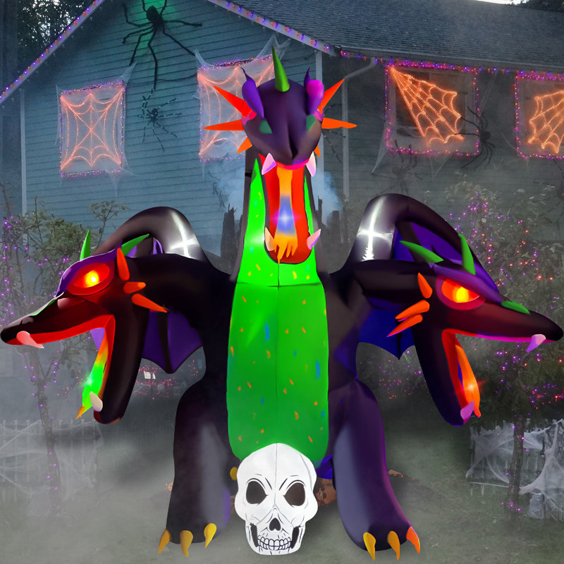 Dragon gonflable à trois têtes d'Halloween