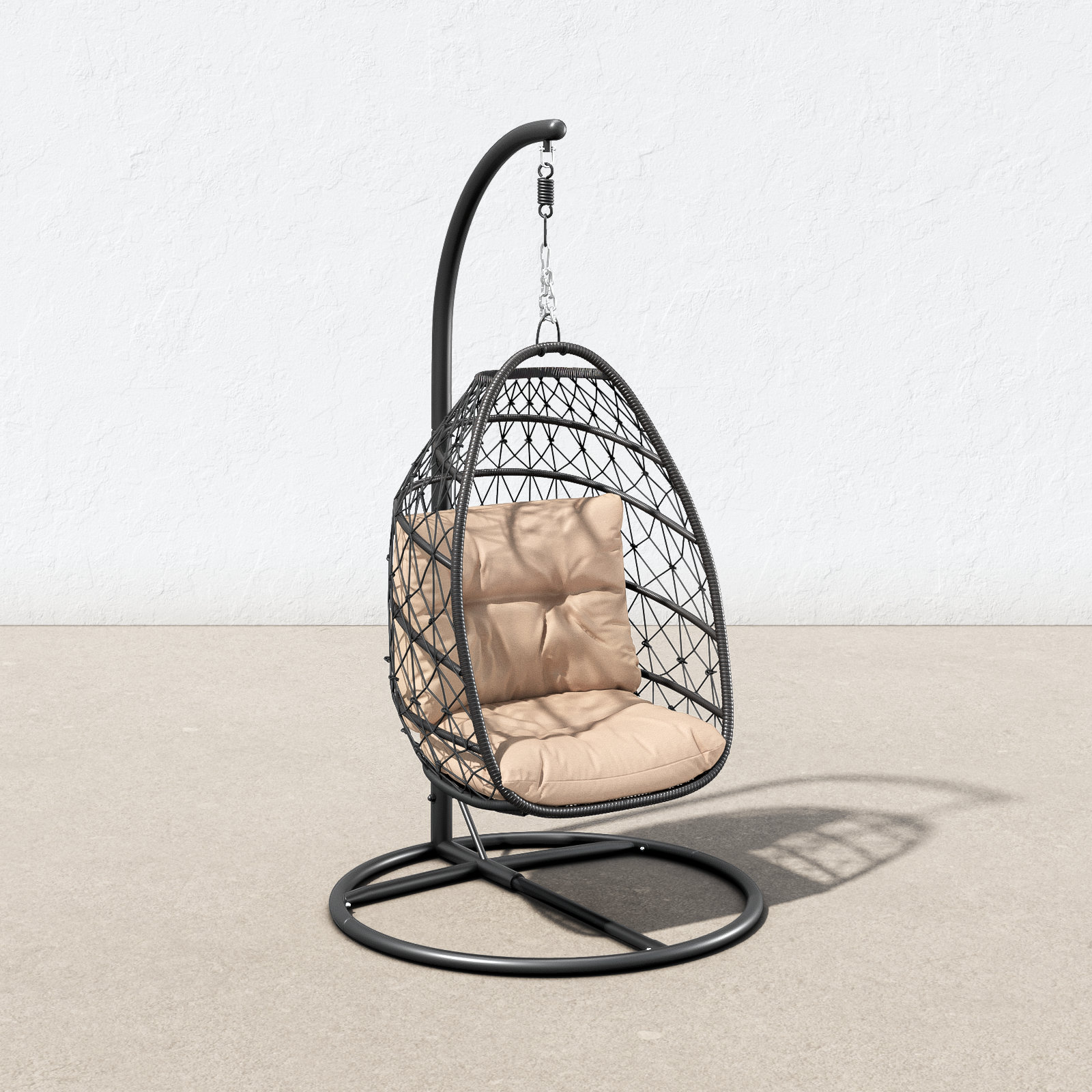 Barham Swing Chair with Stand, Black