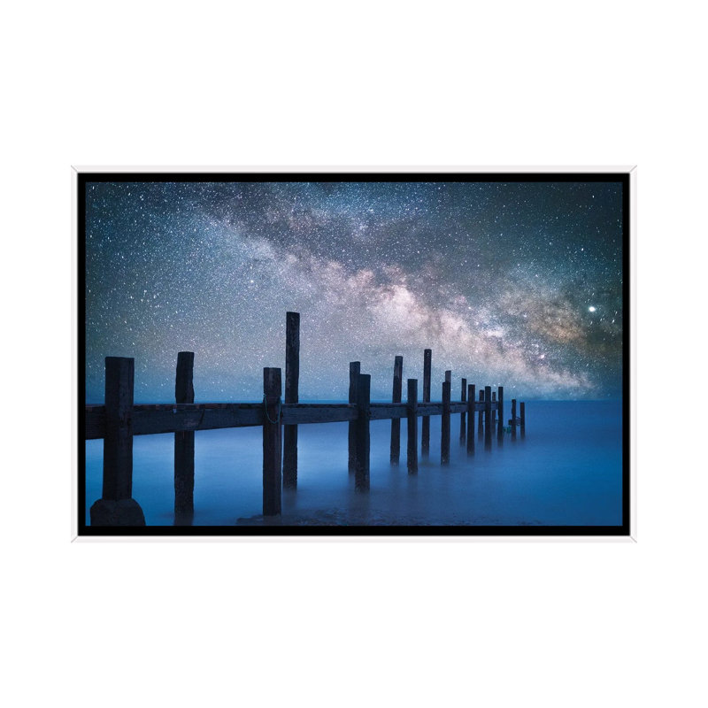 A Starry Night by Bingo Z - Print on Canvas, 66.04 cm H x 45.72 cm W, White Framed